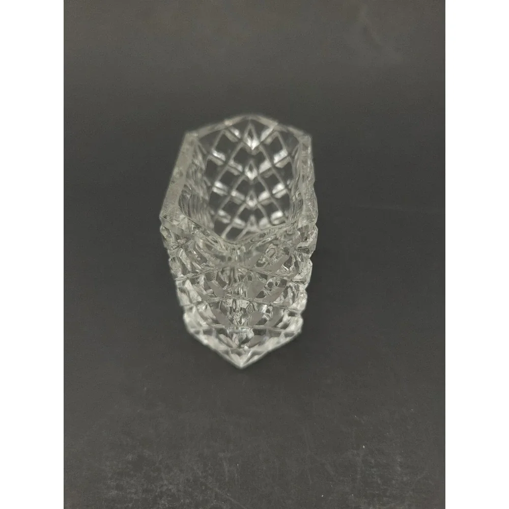 Vtg Set Of 4 Diamond Pattern Small Ashtrays Or Salt Cellars W/ Toothpick Holder‎